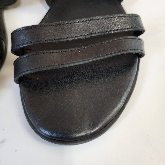 Eileen Fisher Cici Black Strappy leather Open Toe sandal Summer Vacation Casual - Picture 5 of 15